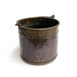 A 19th century copper coal bucket, riveted construction, 34x31cmH