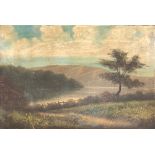 A 19th century oil painting, paper laid on card, depicting an Italianate scene, 41x60cm