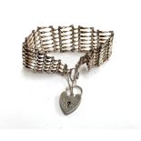 A 925 silver bracelet with heart padlock clasp, approx. 19g