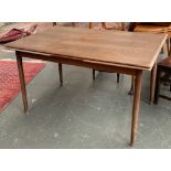 A mid century draw leaf extending dining table, 123x83x72cmH