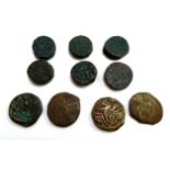 A collection of ancient Islamic hammered coins, possibly Mughal period (10)