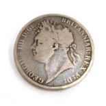 A George IIII 1821 silver crown secundo coin