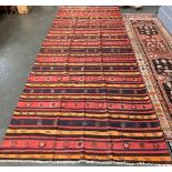 A Kurdish kilim rug, 440x170cm