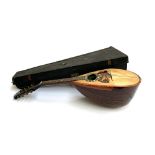 An Italian bowlback mandolin in a hard carry case