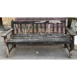 A slatted garden bench, 158cmW