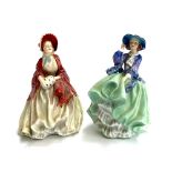 Two Royal Doulton figurines, 'Her Ladyship' and 'Top o' the Hill', each approx. 18cm high
