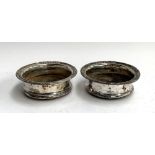 A pair of plated George III style wine coasters, 15.5cmD