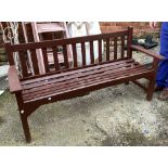 A slatted garden bench, 158cm