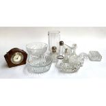 A mixed lot of cut glassware to include Royal Crystal Rock, various dressing table pots with
