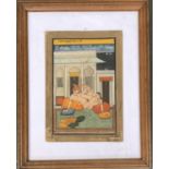 An Indian erotic painting, 26x18cm