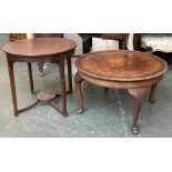 A circular mahogany occasional table, on square tapered legs, with undershelf, 55x53cm; together
