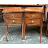 A pair of Regency style bedside cabinets, by Goldfeather products, each having two drawers flanked