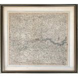 John Cary, An Accurate Map of the Countries 25 miles round London, 38x43cm