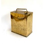 A vintage brass petrol can, cap marked 'Shell', 33cmH