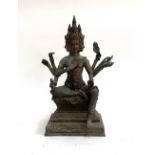 A bronze figure of the god Brahma, 29cmH