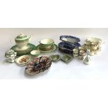 A mixed lot of ceramics to include Royal Worceseter 'Regency' part dinner service; blue and white