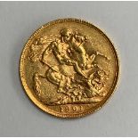 A 1901 gold sovereign