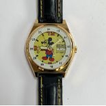 A Seiko automatic Mickey Mouse wrist watch with day date aperture, approx. 37mm diameter