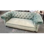 A buttonback green upholstered Chesterfield sofa, 200cmW