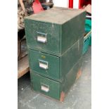 A vintage 'Popular' green painted filing cabinet, 26x39x57cm