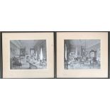 Two black and white photographs of Edwardian interiors, each 23x28cm (2)