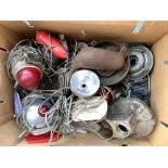 A large quantity of vintage car headlamps (multiple boxes), to include Lucas