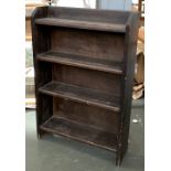 A small oak bookshelf of four shelves, 62cmW