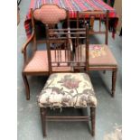 Three Edwardian occasional chairs