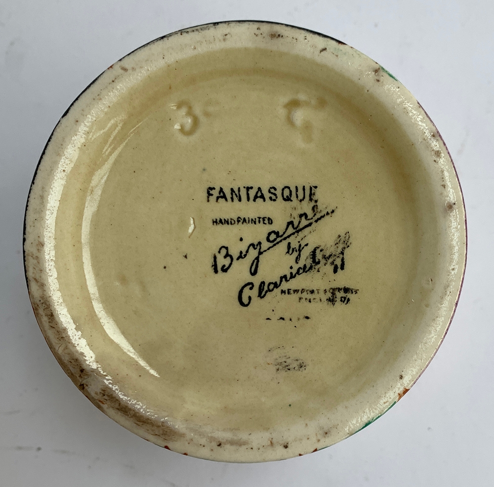 A Clarice Cliff 'Fantasque' jam pot, 9.5cmH - Image 5 of 13