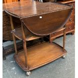 An Ercol style drop leaf hostess trolley, 71cmW