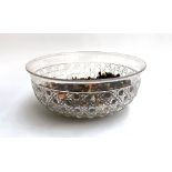 A large cut glass punch bowl, 46cmD