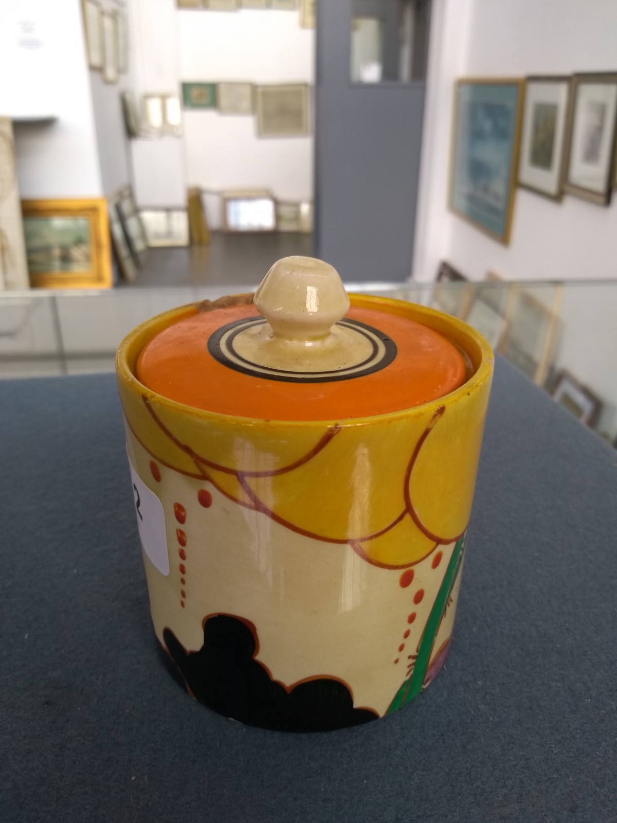 A Clarice Cliff 'Fantasque' jam pot, 9.5cmH - Image 8 of 13