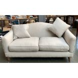 A two seater John Lewis sofa in an oatmeal herringbone fabric, 175cmW