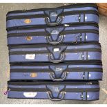 A lot of five Stentor half size violins, in carry cases