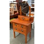 20th century oak dressing table, with adjustable mirror, 73cmW