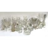 A large mixed lot of glassware, to include a set of six tall sundae glasses
