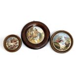 Three prattware pot lids