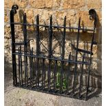 Two wrought iron garden gates, each approx. 98cmW