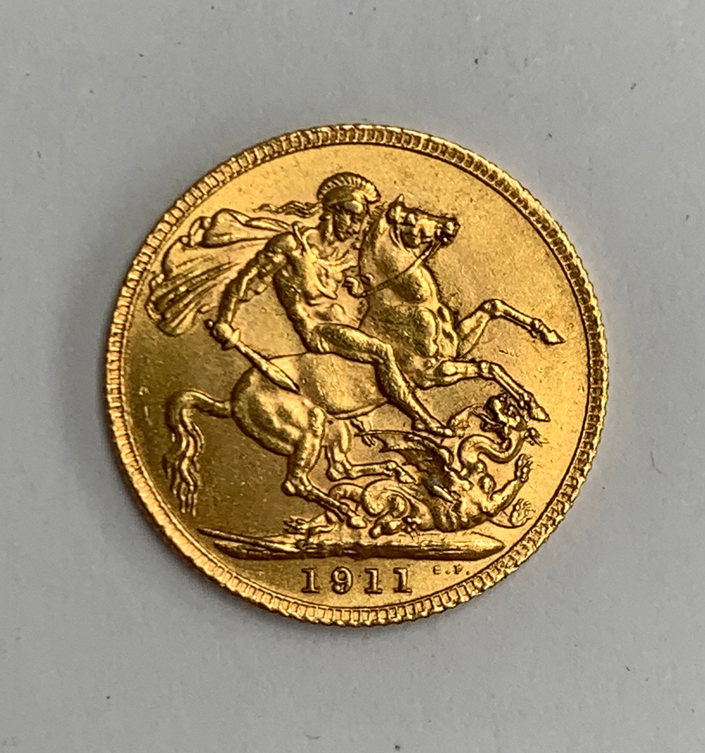 A 1911 gold sovereign