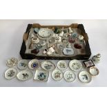 A mixed lot of ceramics to include a quantity of Wedgwood and Royal Worcester pin dishes, Minton,