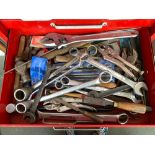 A very large lot of various spanners, to include an extremely large 18" adjustable spanner, swan
