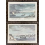 Two modern colour reproduction prints, 'A view of Westminster Bridge' and 'Lambeth Palace', each