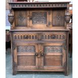 A 20th century oak court cupboard, 107x43x133cmH