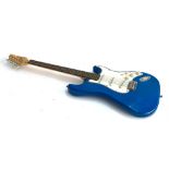 An Elypse First Series blue stratocaster guitar