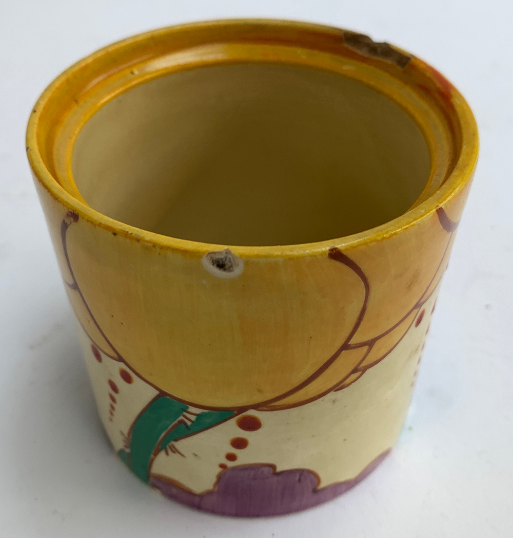 A Clarice Cliff 'Fantasque' jam pot, 9.5cmH - Image 4 of 13