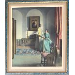 A large framed print, 53x45cm; together with one other of a Jewish boy studying,