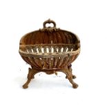A cast iron basket form fire grate, 40cmW