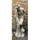 A composite stone garden statue of a lady, approx. 106cmH