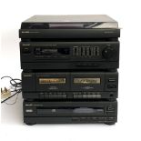 A Sharp hi-fi stack, to include turntable, tuner amplifier, cassette deck and CD player