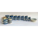 A collection of Cornish kitchenware, to include storage jars 'Semolina', 'Cornflour' and '